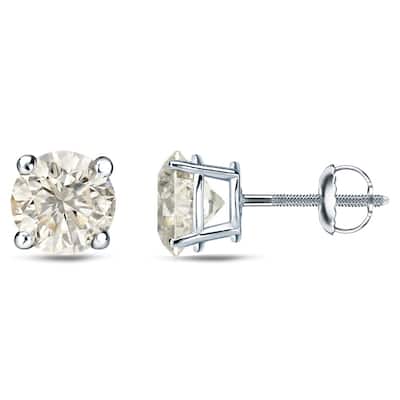 Platinum 1/4 Ct to 3/4 Ct TDW Round Diamond Stud Earrings by Auriya (J-K, I1-I2)