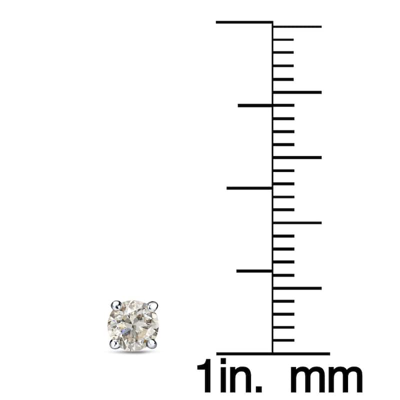 Platinum 1/4 Ct to 3/4 Ct TDW Round Diamond Stud Earrings by Auriya (J-K, I1-I2)
