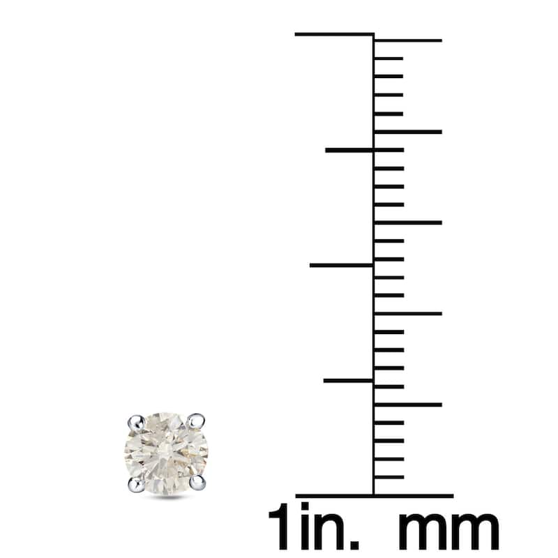 Platinum 1/4 Ct to 3/4 Ct TDW Round Diamond Stud Earrings by Auriya (J-K, I1-I2)