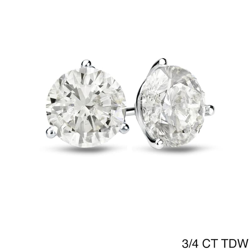 Auriya 1/4 to 3/4ctw Round Diamond Stud Earrings Platinum Martini-set - 0.75ct