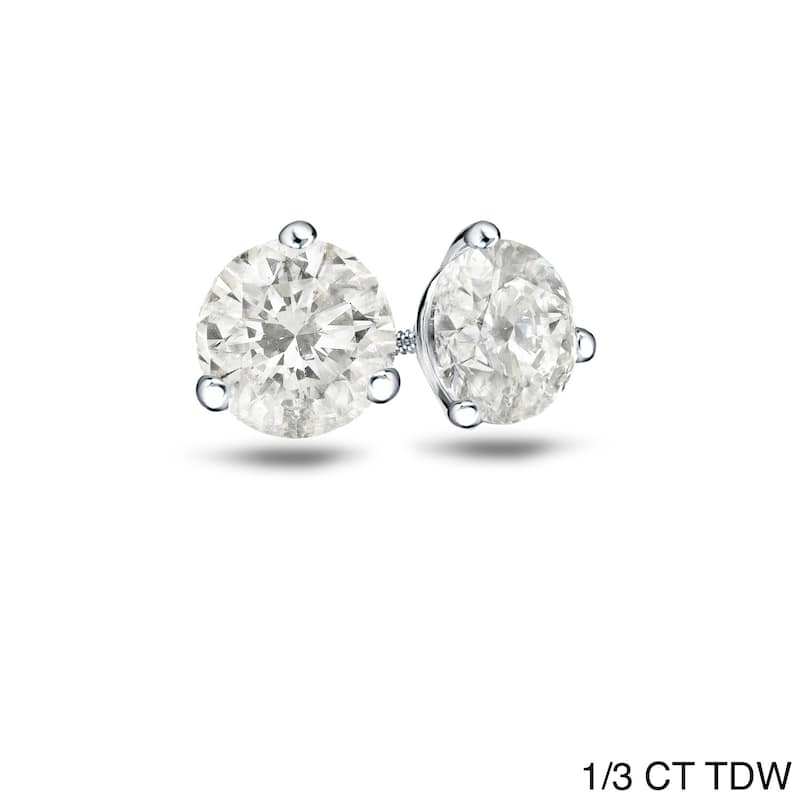 Auriya 1/4 to 3/4ctw Round Diamond Stud Earrings Platinum Martini-set - 0.33ct