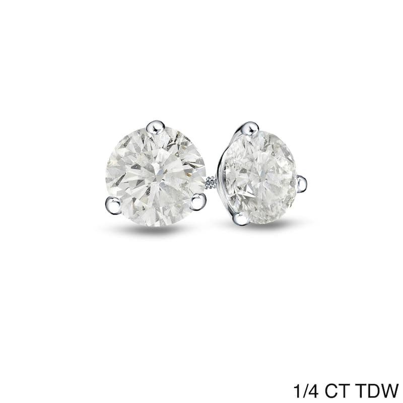 Auriya 1/4 to 3/4ctw Round Diamond Stud Earrings Platinum Martini-set - 0.25ct