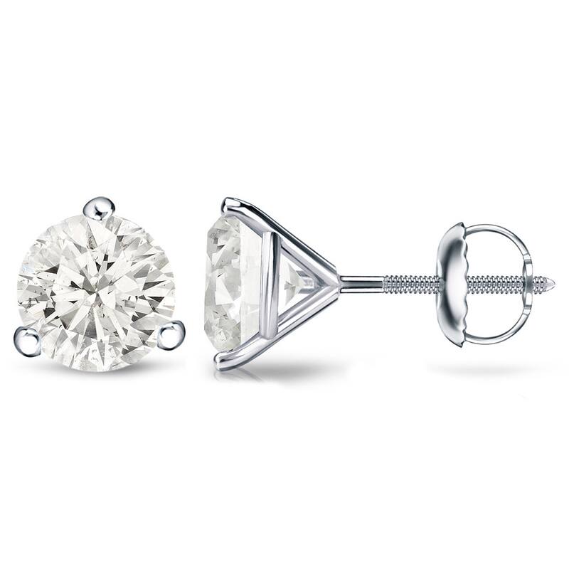 Auriya 1/4 to 3/4ctw Round Diamond Stud Earrings Platinum Martini-set