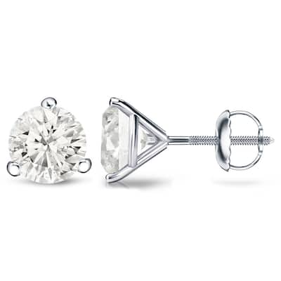 Auriya 1/4 to 3/4ctw Round Diamond Stud Earrings Platinum Martini-set