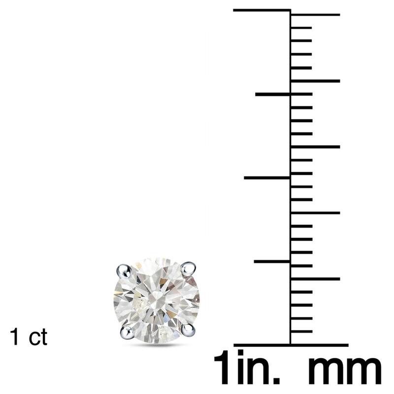 Auriya Platinum 1 to 2 carat TW Certified Round Diamond Stud Earrings (H-I, SI1-SI2) - H-I, SI1-SI2