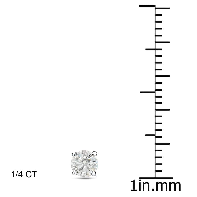 Platinum 1/4 Ct to 3/4 Ct TDW Round Diamond Stud Earrings by Auriya