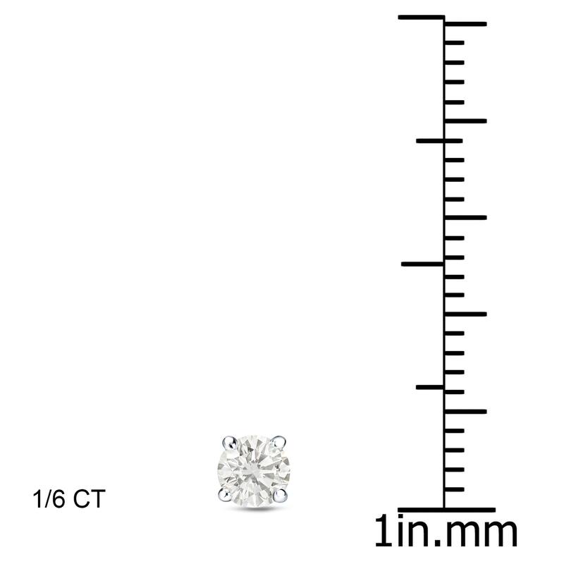 Platinum 1/4 Ct to 3/4 Ct TDW Round Diamond Stud Earrings by Auriya