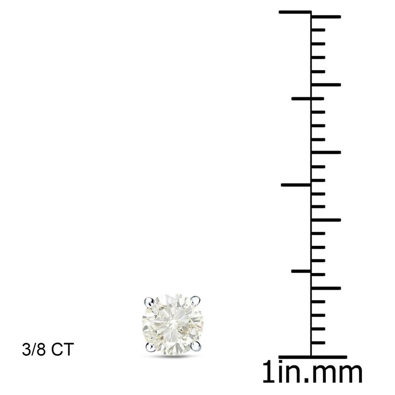 Platinum 1/4 Ct to 3/4 Ct TDW Round Diamond Stud Earrings by Auriya