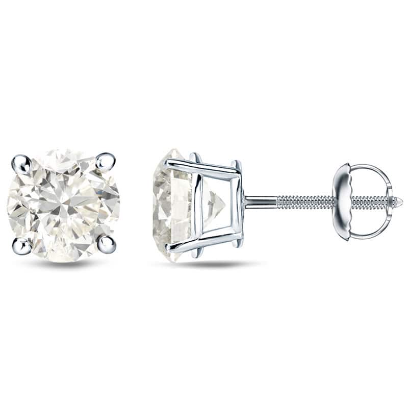 18k White Gold 1/4ct to 3/4ct TDW Round Diamond Stud Earrings by Auriya (H-I, SI1-SI2)