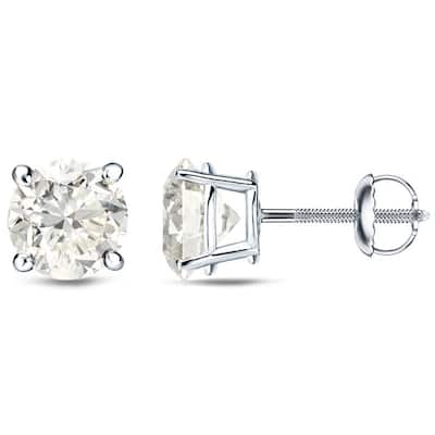 18k White Gold 1/4ct to 3/4ct TDW Round Diamond Stud Earrings by Auriya (H-I, SI1-SI2)