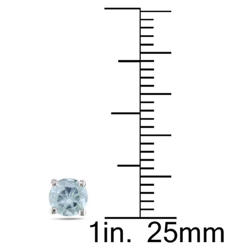 Miadora 14k White Gold Aquamarine Stud Earrings