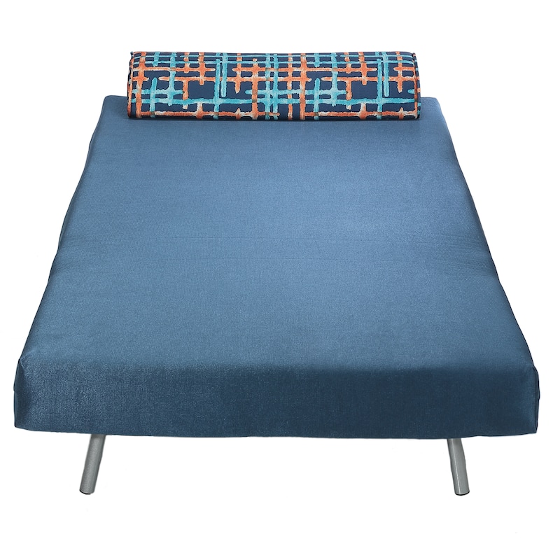 Cortesi Home Convertible Accent Chair Bed, Navy Blue