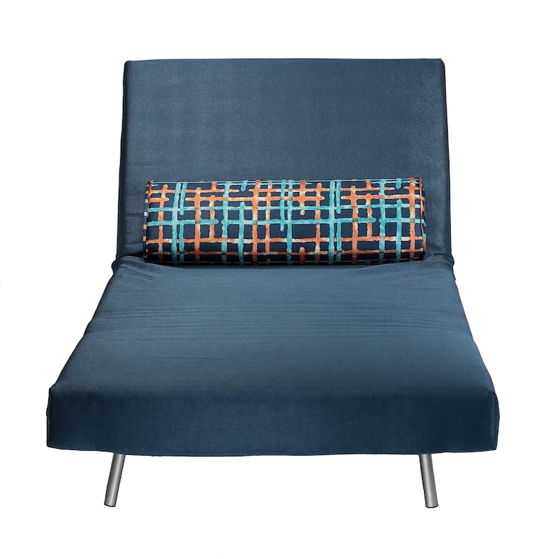 Cortesi Home Convertible Accent Chair Bed, Navy Blue