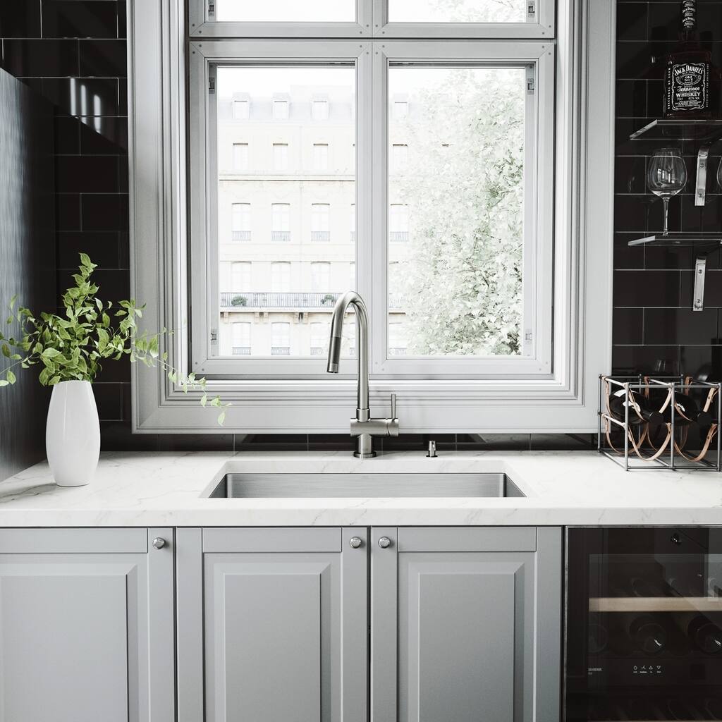 VIGO Mercer Stainless Steel Kitchen Sink Set with Gramercy Faucet