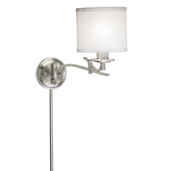 Shop Swing Arm 1-light Plug-in Brushed Nickel Wall Lamp ...