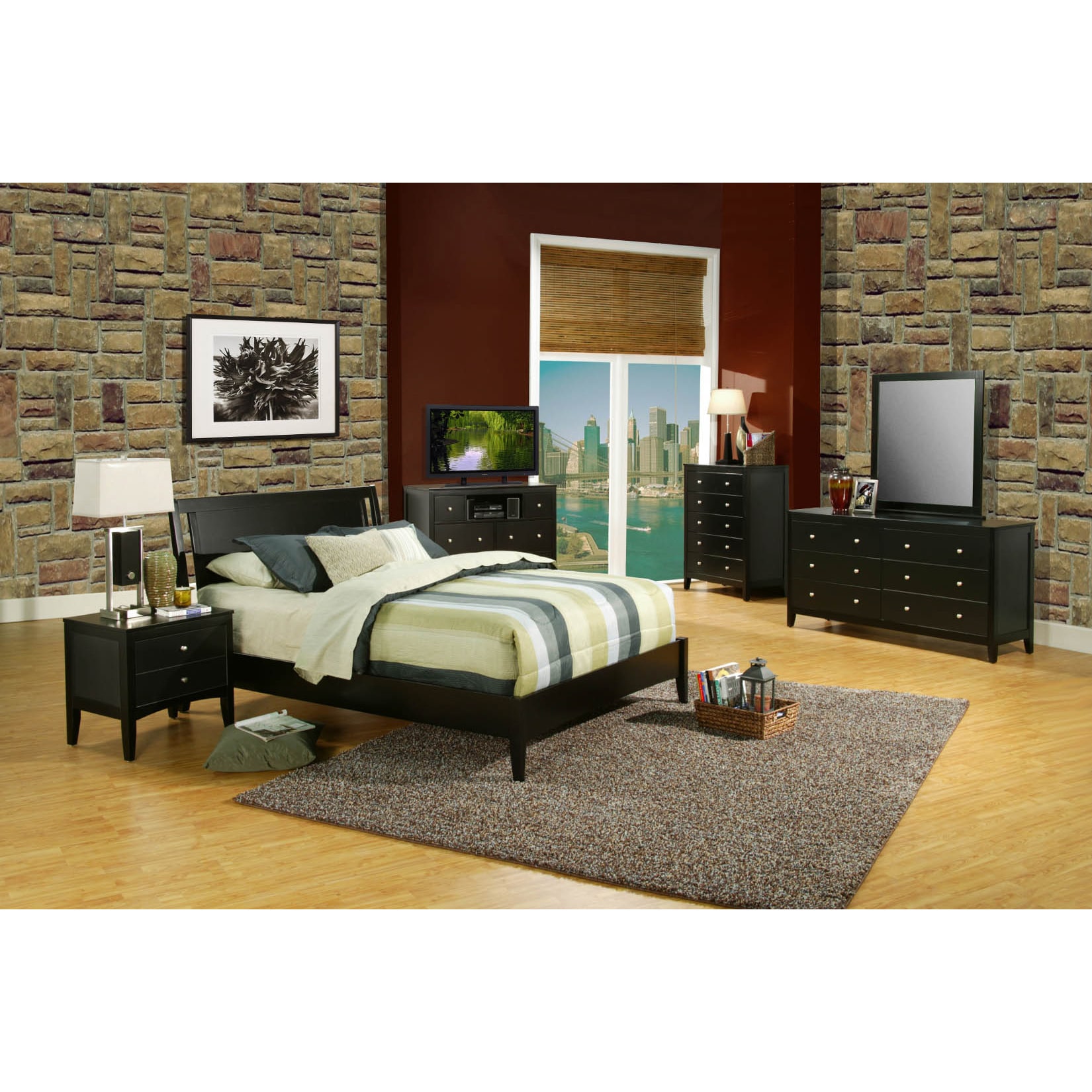 American Lifestyle Vista 4 piece Sleigh Bedroom Set