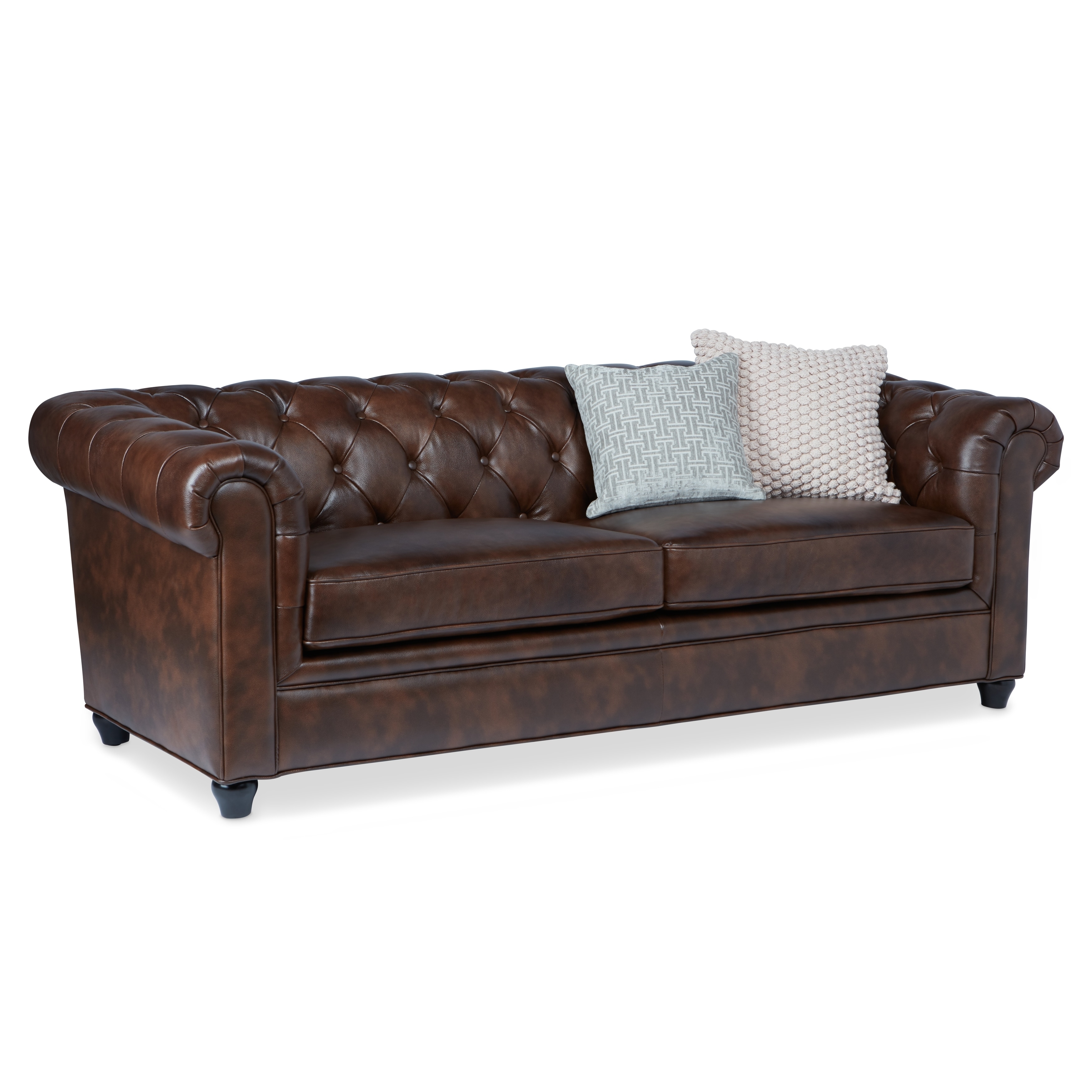 Abbyson Tuscan Top Grain Leather Chesterfield Sofa