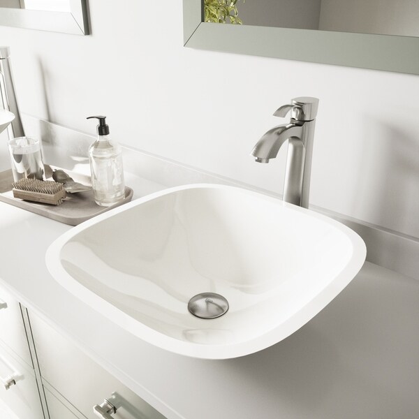 VIGO Marie Phoenix Stone Vessel Bathroom Sink and Otis Faucet Set