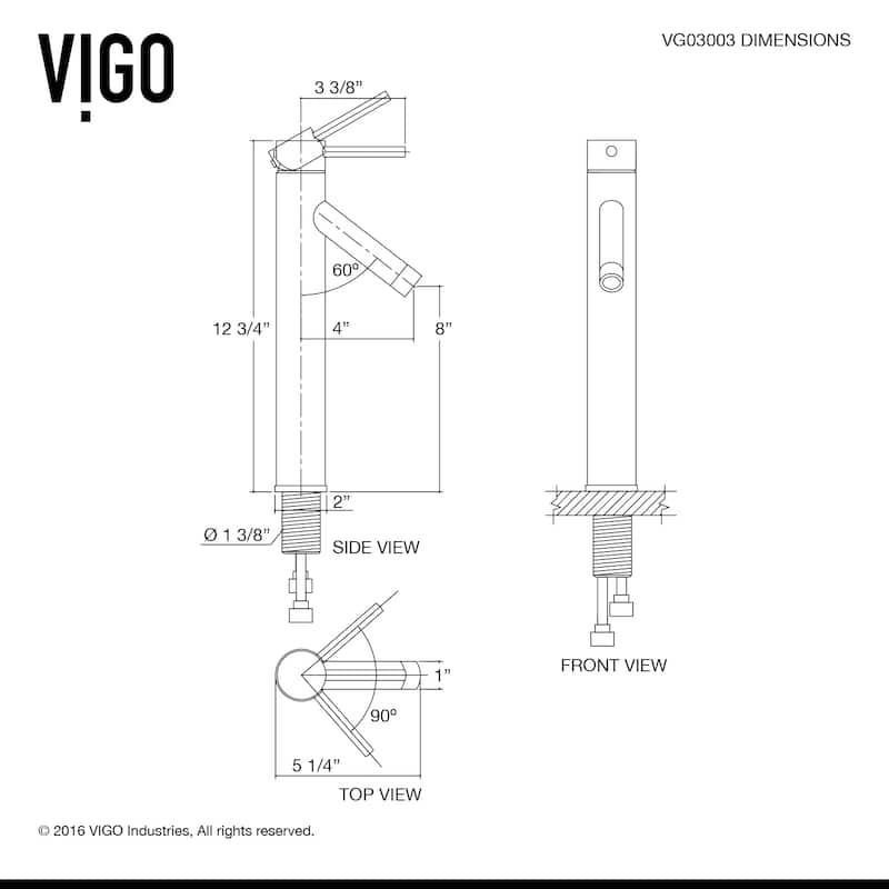 VIGO Giovanni 17"L x 17"W Glass Vessel Sink and Dior 13"H Faucet Set