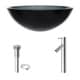 preview thumbnail 5 of 12, VIGO Sheer Black Glass Vessel Bathroom Sink Set With Dior Vessel Faucet