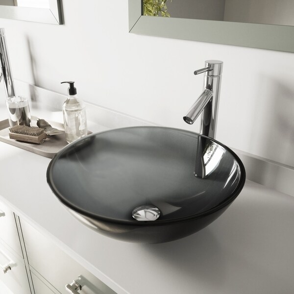 Glass cheapest Vessel Sink