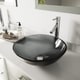 preview thumbnail 1 of 12, VIGO Sheer Black Glass Vessel Bathroom Sink Set With Dior Vessel Faucet