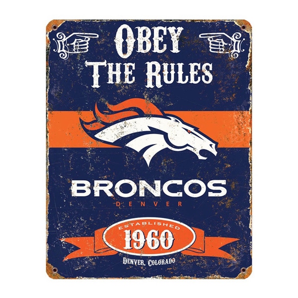 Denver Broncos Vintage Sign - Free Shipping On Orders Over $45 ... Denver Broncos Vintage Sign - Free Shipping On Orders Over $45 ...