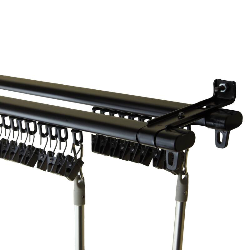 InStyleDesign Regal Black Adjustable Double Curtain Rod Track