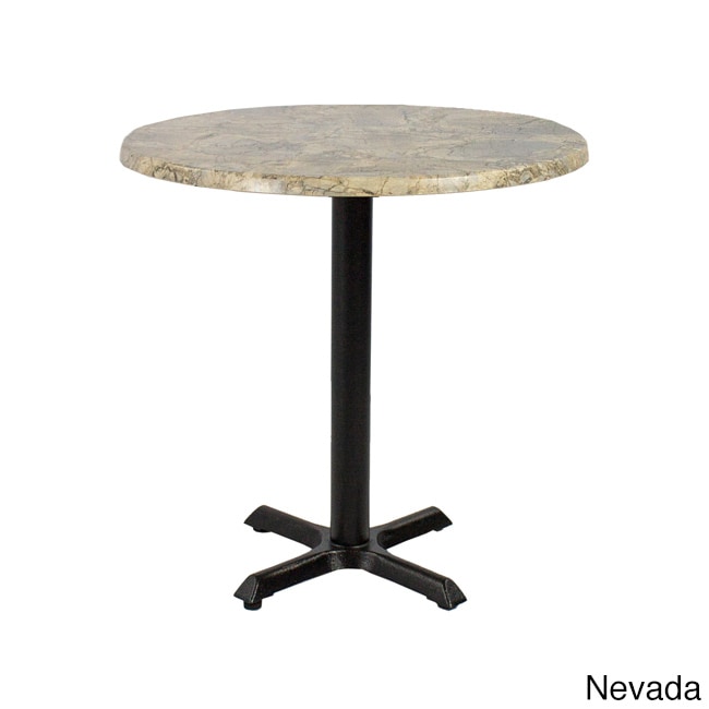 Valencia 24 inch Round Patio Dining Table (Wenge, Light Oak, Nevada, Colorado, Brushed Silver, Black Granite, Stone, Teak, Arizona, Black, Maple, Mahogany Materials Powder coated cast iron/wood/resinFinish Espresso weaveWeather resistantUV protectionDim