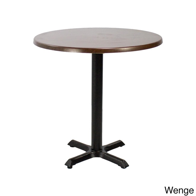 Valencia 24 inch Round Patio Dining Table (Wenge, Light Oak, Nevada, Colorado, Brushed Silver, Black Granite, Stone, Teak, Arizona, Black, Maple, Mahogany Materials Powder coated cast iron/wood/resinFinish Espresso weaveWeather resistantUV protectionDim