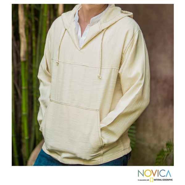 Men's Cotton 'Grand Nature' Hoodie Pullover (Guatemala) Novica Men's Clothing