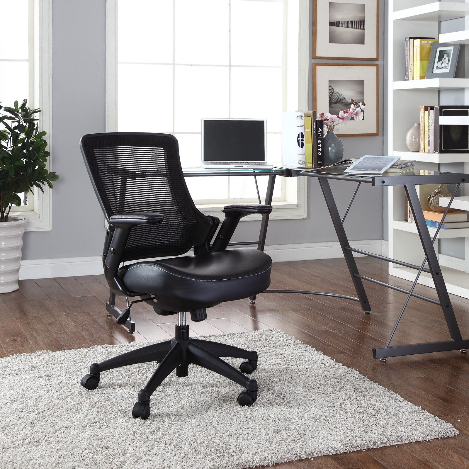 Aspire Black Office Chair With Vinyl Seat