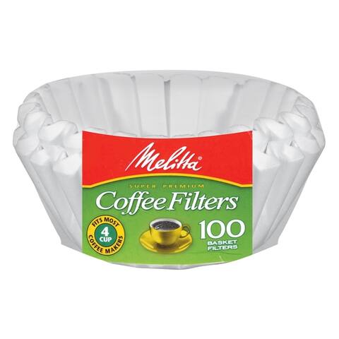 Melitta 4-6 cups White Basket Coffee Filter 100 pk