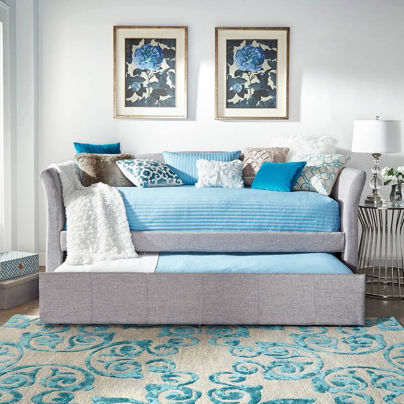 Deco Linen Rolled Arm Daybed and Trundle by iNSPIRE Q Bold