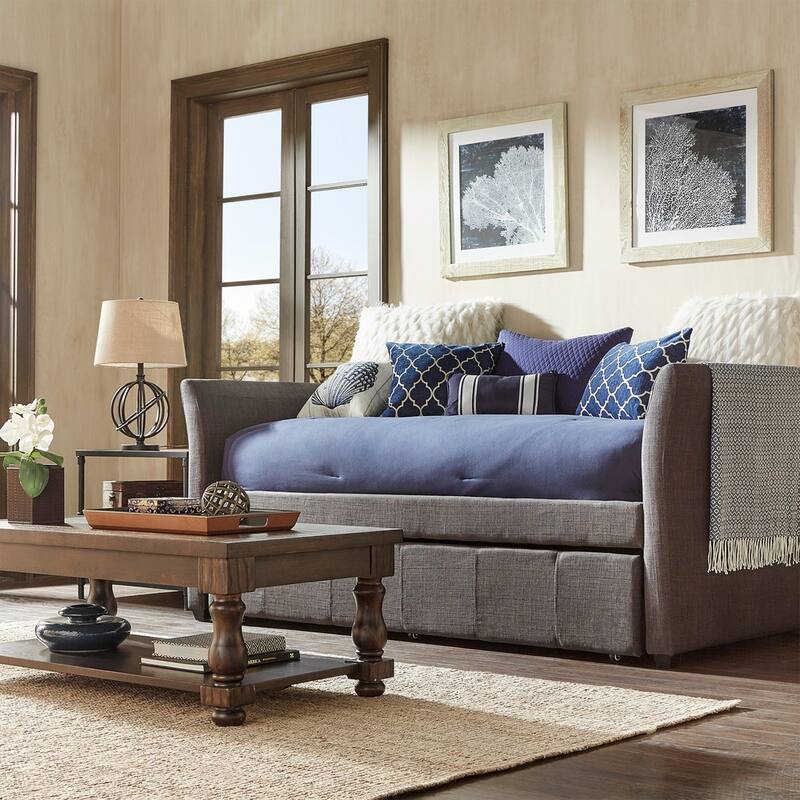 Deco Linen Rolled Arm Daybed and Trundle by iNSPIRE Q Bold