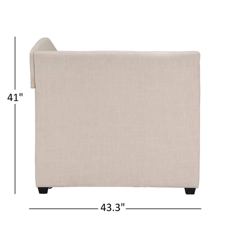 Deco Linen Rolled Arm Daybed and Trundle by iNSPIRE Q Bold