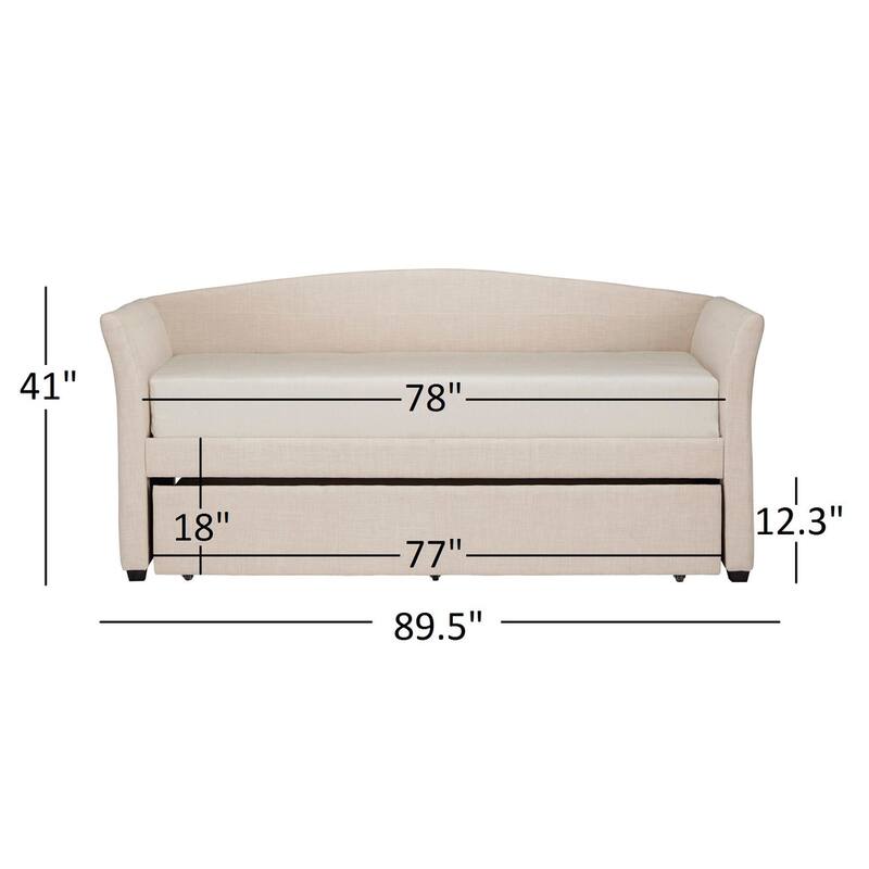 Deco Linen Rolled Arm Daybed and Trundle by iNSPIRE Q Bold