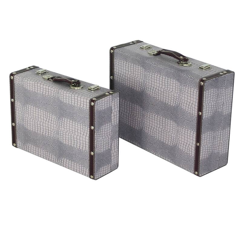 Handmade Conrad Leather Suitcases (Set of 2) (China) - 16 x 12