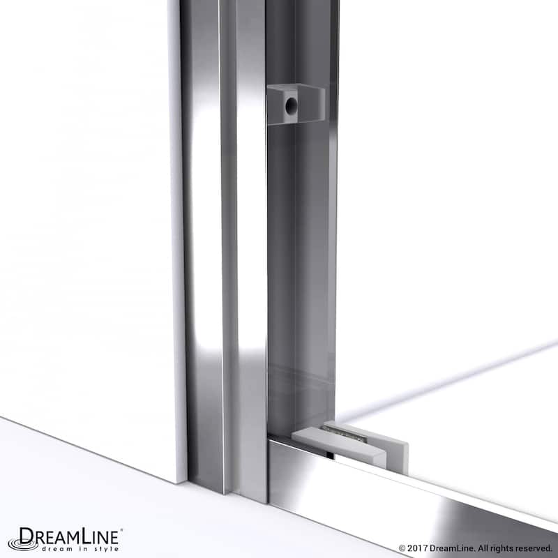 DreamLine Duet 34 in. D x 60 in. W x 74 3/4 in. H Bypass Sliding Shower Door and Shower Base Kit - 34" x 60"