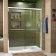 preview thumbnail 30 of 53, DreamLine Duet 36 in. D x 60 in. W x 74 3/4 in. H Bypass Sliding Shower Door and Shower Base Kit - 36" x 60" Right Drain Base - Chrome Finish