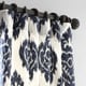 preview thumbnail 3 of 8, Exclusive Fabrics Ikat Blue Printed Cotton Curtain (1 Panel)