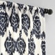 preview thumbnail 4 of 8, Exclusive Fabrics Ikat Blue Printed Cotton Curtain (1 Panel)