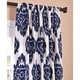 preview thumbnail 5 of 4, Exclusive Fabrics Ikat Cotton Curtain Panel 84" in Blue Printed (As Is Item)