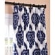 preview thumbnail 3 of 4, Exclusive Fabrics Ikat Cotton Curtain Panel 84" in Blue Printed (As Is Item)