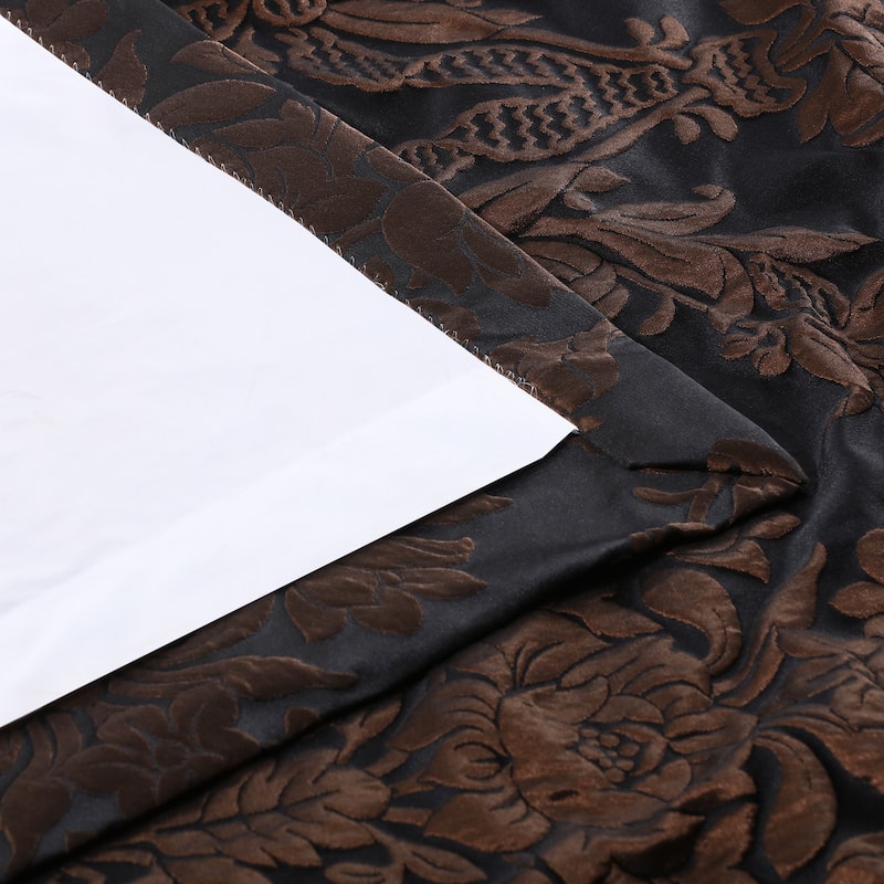 Exclusive Fabrics Magdelena Black/Copper Faux Silk Jacquard Curtain (1 Panel)