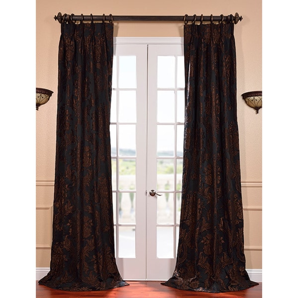 Magdelena   Panel de cortina, diseo de jacquard, plisado francs, Black Cognac EFF Curtains