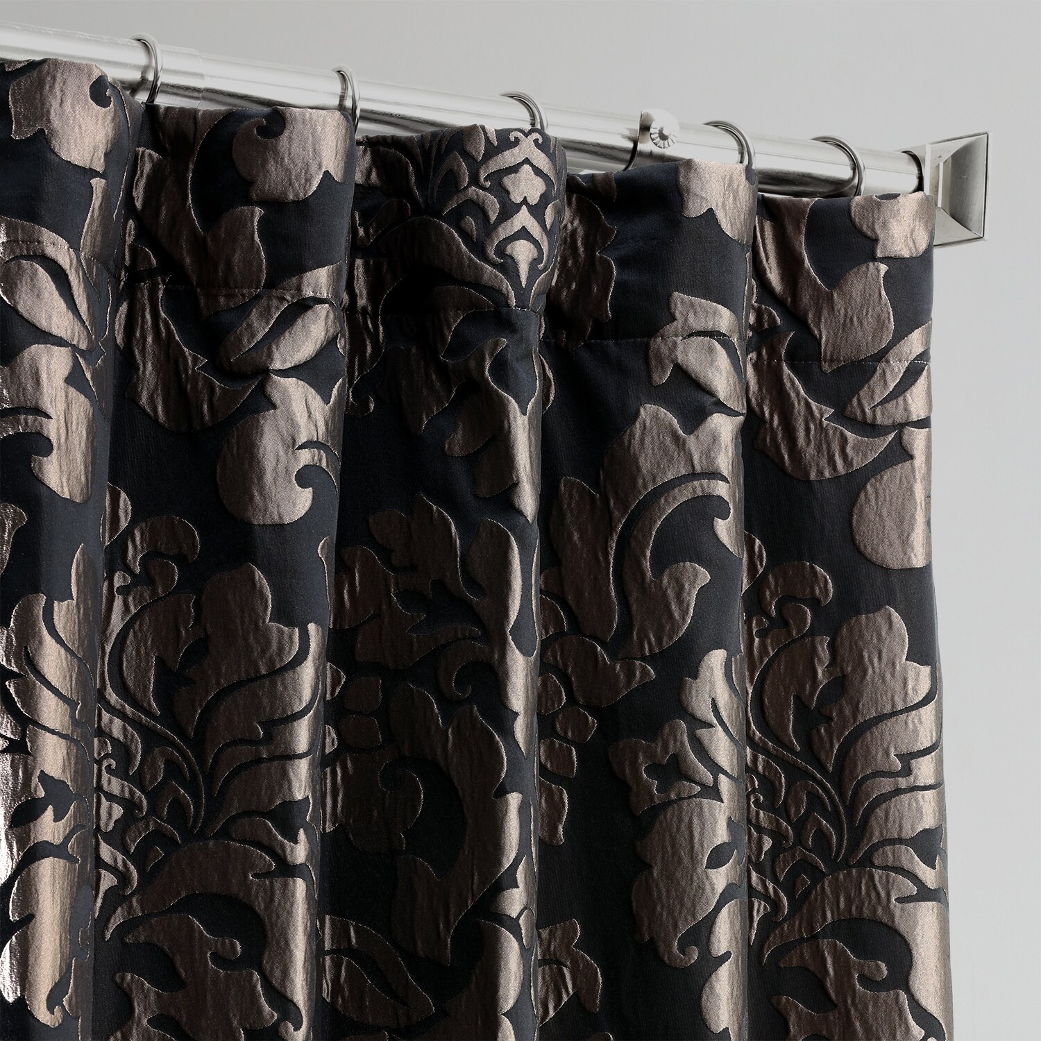 Shop Exclusive Fabrics Astoria Black Pewter Faux Silk Jacquard