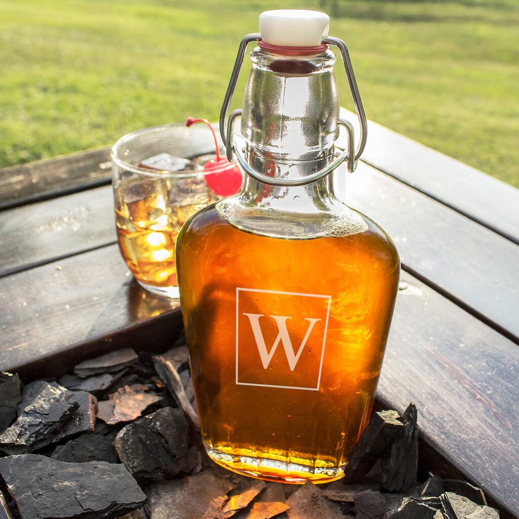 Personalized Swing Top Glass Flask Cruet