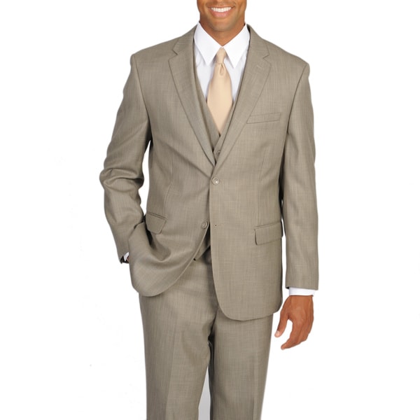 Shop Caravelli Italy Men's Superior 150 Tan Vested Classic 3-piece Suit ...