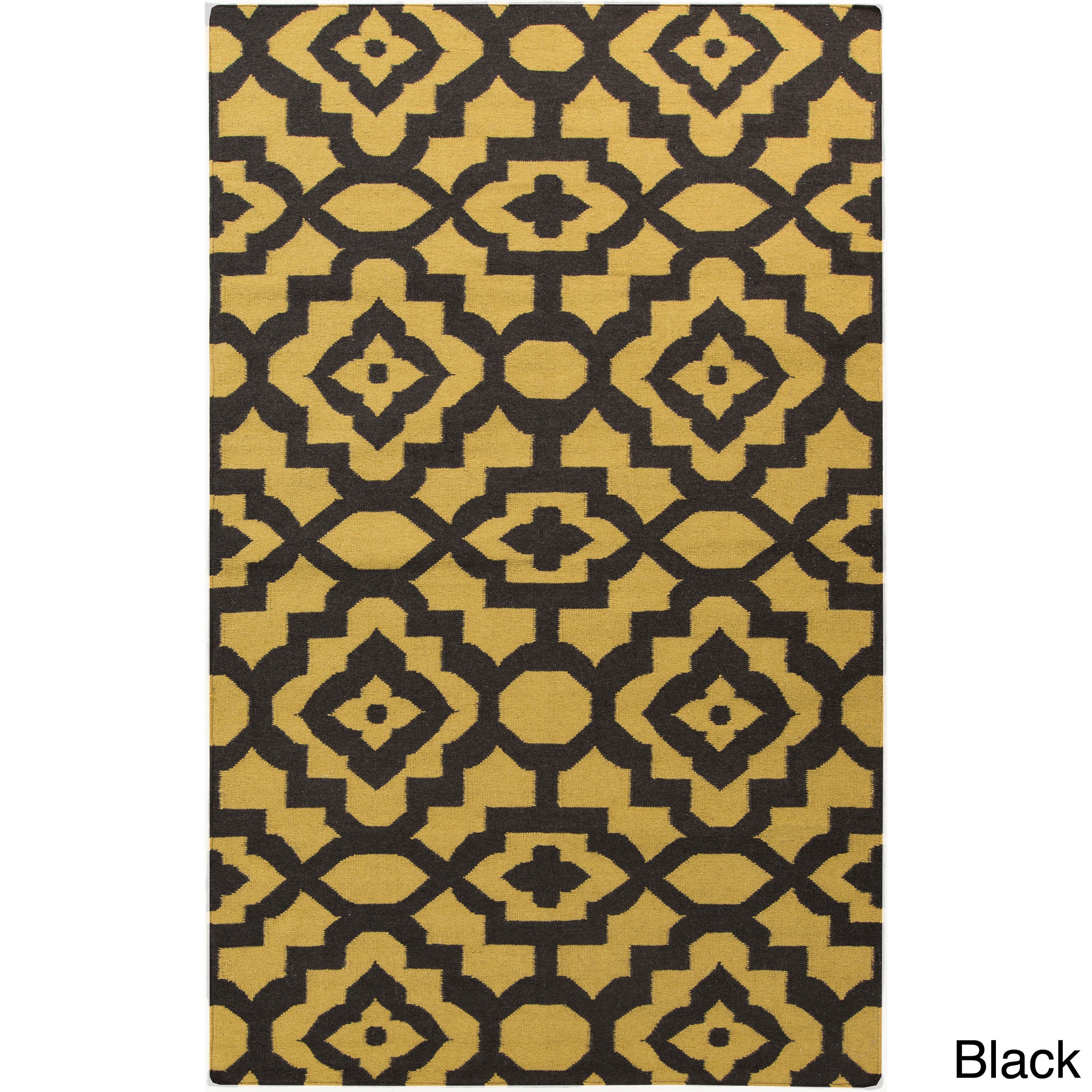 Candice Olson Market Place Hand woven Geometric Ivory/ Gold Wool Rug (36 X 56)